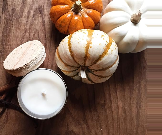 PERIPETI Home Pumpkin Ginger Scented Candle, Classic Wick – 8.5oz Natural Soy Wax for Energizing Aromatherapy, Long-Lasting Burn with a Cozy Fall Scent