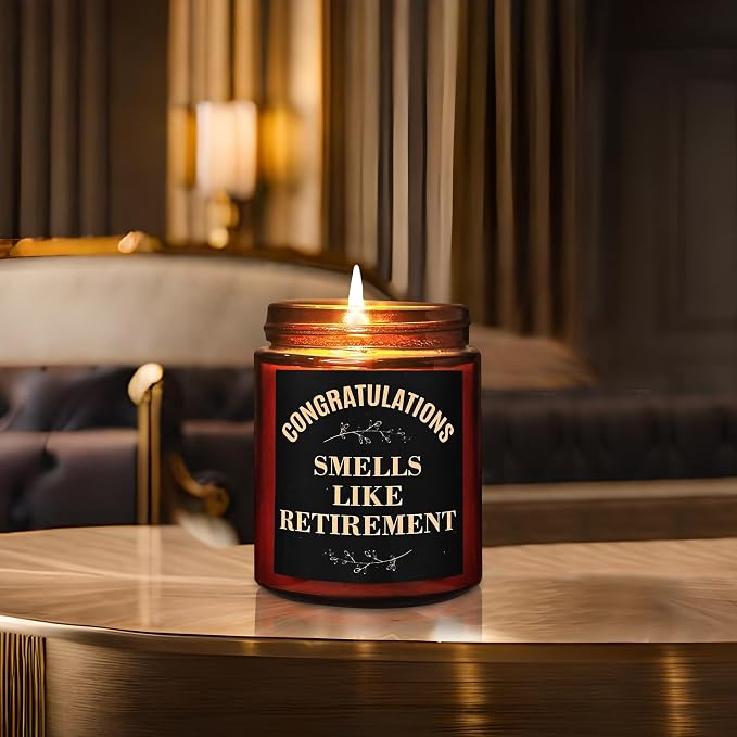 Retirement Gifts - Funny Retiring Candles - Best 2026 Retired Gifts for Men, Friends, Coworker, Teacher - Spa Relaxing Candles for Women Stress Relief - Tropical Coconut Summer Soy Candle