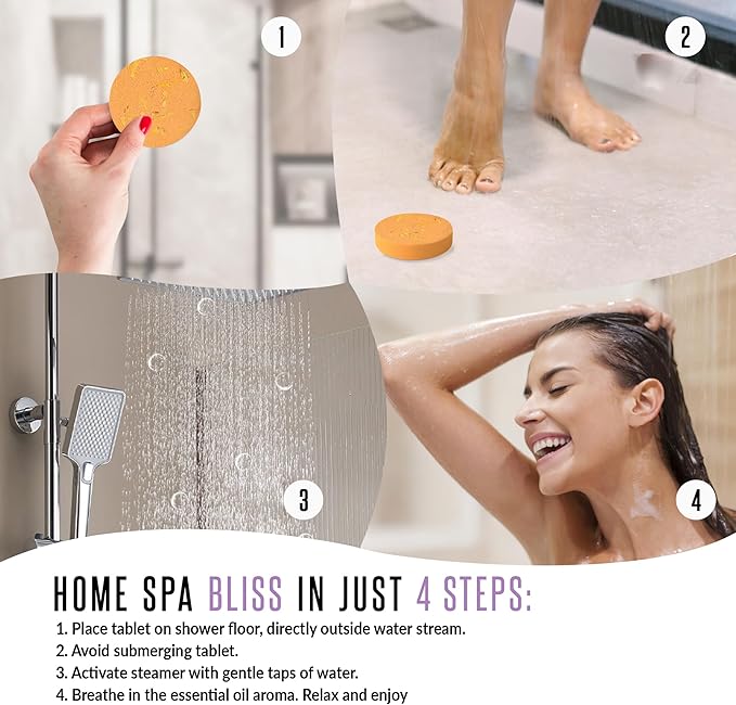 GOSSBY Shower Steamers Aromatherapy (6 Pcs) - Mothers Day Gift for Mom - Birthday, Stress Relief Gift for Women Wife Teen Girl - Basket Stuffers - Natural Essential Oils, Self Care Relaxation Home Spa