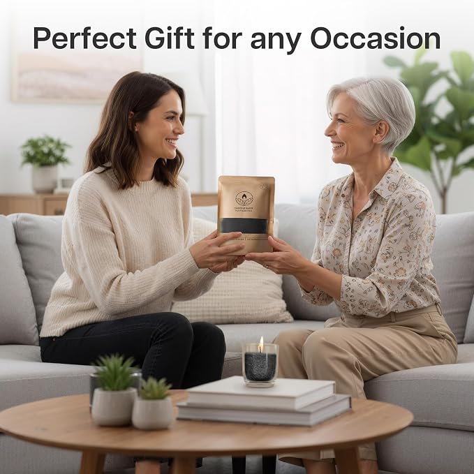 comforder Scented Candle Sand with Wicks, Wax Granules, 14oz Sand Wax Granules + 4 Wicks (Black, Musk)