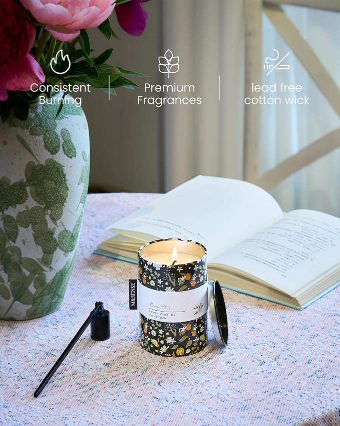 M&SENSE Spring Candle, Neroli Noir, 11.3 oz | Non-Toxin Soy Wax, Floral Scented, Up to 70 Hours Burning, Gift for Her