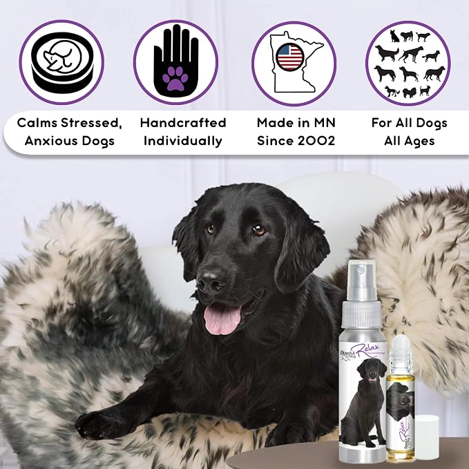 The Blissful Dog Flat-Coat Retriever Relax Roll-ON Aromatherapy for Dogs - Anxiety Relief for Dogs
