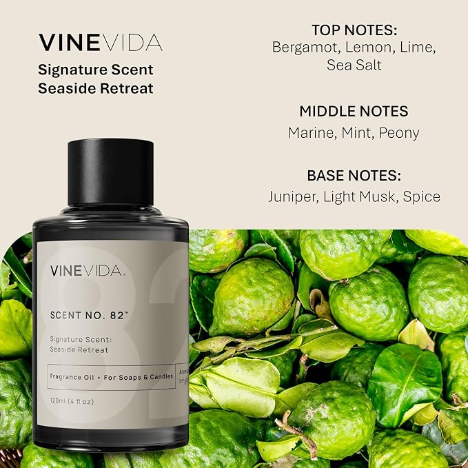 VINEVIDA [4oz] Scent No.82 Fragrance Oil for Candle Making and Soap Making - Premium Candle Scents for Soy Candles