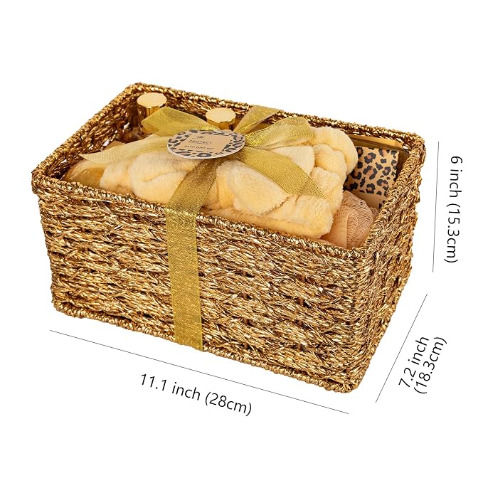 35 Pcs Mothers Day Gifts for Mom, Honey & Almond Bath & Body Gift Basket for Women, Face Skin Care Kit, Home Spa Basket Gift Set, Self-Care Gift Kit, Necklace, Birthday, Anniversary,Wife