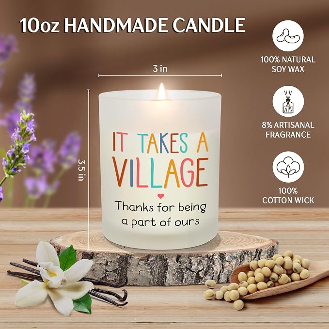 OASSIE Teacher Appreciation Gifts - Vanilla Lavender Candle 10 oz - Thank You Teachers Day Nurses Appreciation Gifts for Women Coworkers Employee Daycare Provider Babysitter, Therapist Nanny Gift