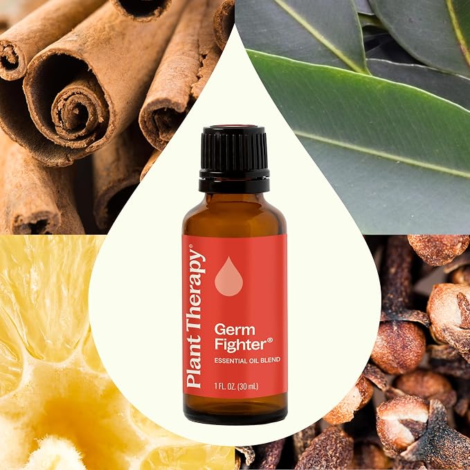 Plant Therapy Germ Fighter Essential Oil Blend 30 mL (1 oz) (Pack of 2), 100% Pure, Undiluted, Natural Aromatherapy, Immune Support, Congestion Relief