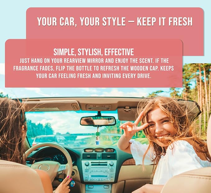 Car Air Freshener Floral Rose Garden 2 Pack Hanging Air Freshener Diffuser, Cute Car Accessories Air Freshner for Women & Men Gift Non-Toxic Car Scent Long Lasting Oil Diffuser Made in USA