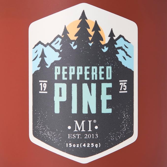 Manly Indulgence Peppered Pine Scented Candles for Men, 2 Wick, 15 oz Premium Soy Blend, 60H Burn, Candles for Home Scented – Made in The USA