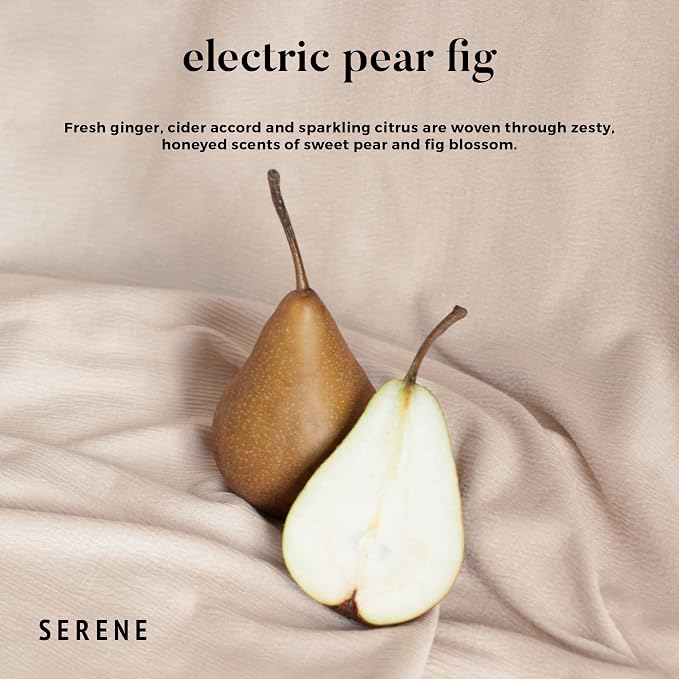Hidden Label Electric Pear Fig Scented Candle, 30oz Large 3 Wick Natural Soy Wax Candle, 120 Hours Slow Burn Aromatherapy Candle for Home, Serene Collection Luxury Home Décor