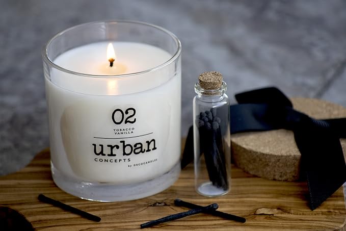 Urban Concepts by DECOCANDLES - Ocean Breeze & Sea Salt - Highly Scented Soy Candle - Long Lasting Fresh Aroma - Hand Poured in USA (9 Oz. Cork)