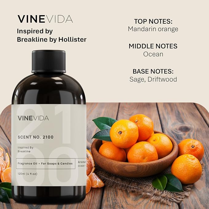 VINEVIDA 4oz Scent No.2100 Fragrance Oil for Candle & Soap Making - Made in USA Natural Candle Scents