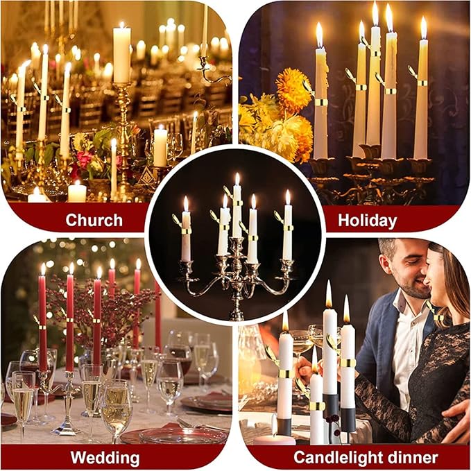 Horoper Candle Snuffer, 4 Pcs Automatic Candle Wick Snuffer Stopper, Candle Extinguisher , Candle Snuffer Clip On Kit for Candle Lovers Gold and Silver(Gold)