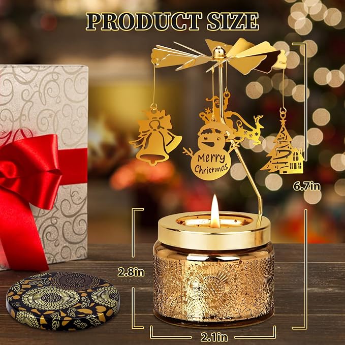 Nialnant Christmas Scented Candle Gifts for Table Decor,Home Party Room Holiday, Funny Rotating Scented Candle Gifts for Women,Best Friends,House Warming for New Home Decor