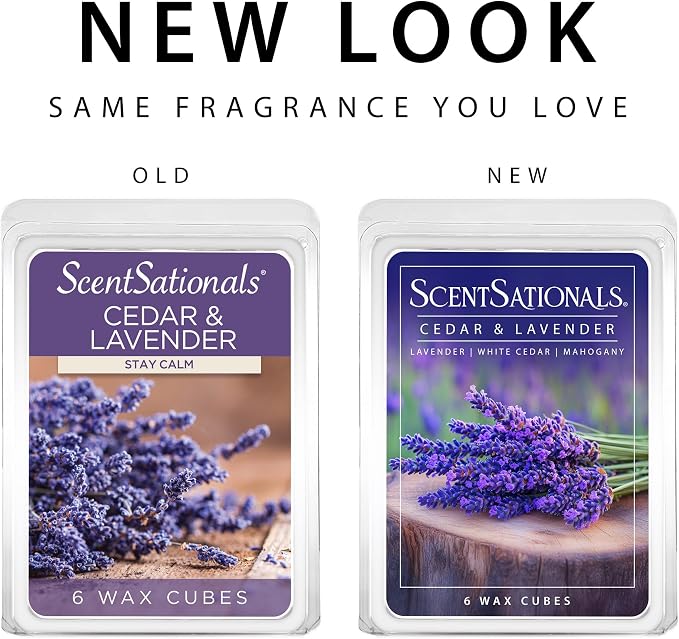 ScentSationals Cedar & Lavender Scented Wax Melts - Lavender, White Cedar, & Mahogany, 10oz (24 Cubes)