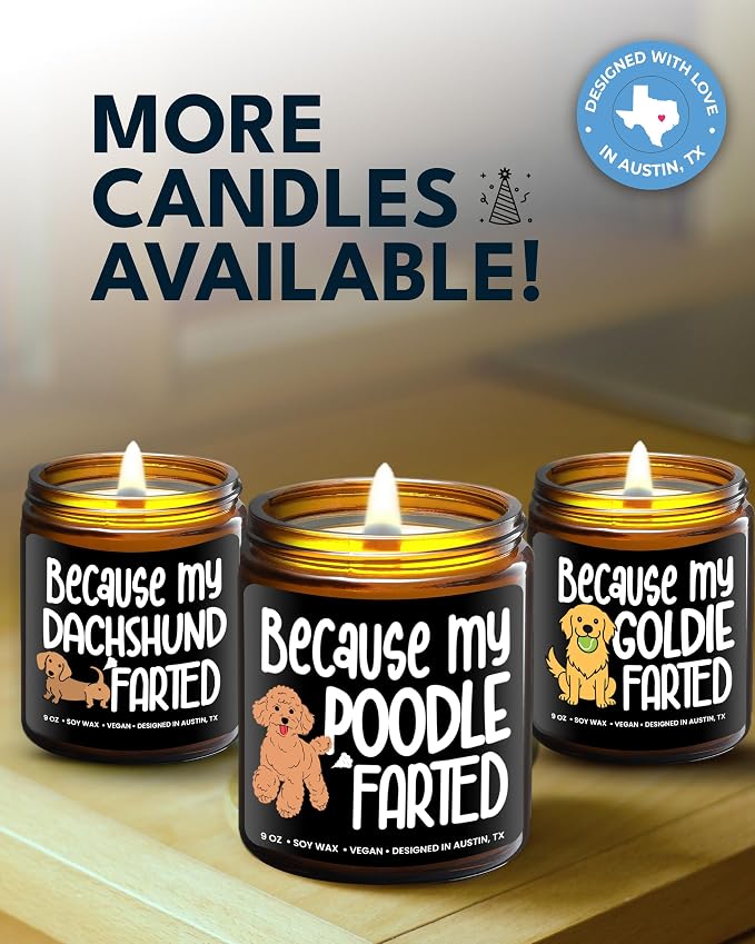 Funny Poodle Candle, Poodle Gifts for Women and Men, Unique Funny Pet-Themed Gift Ideas for Her, Best Present for Pet Lovers, Perfect Present for Dog Mom and Dog Dad, Birthday, Christmas, Gift-Ready