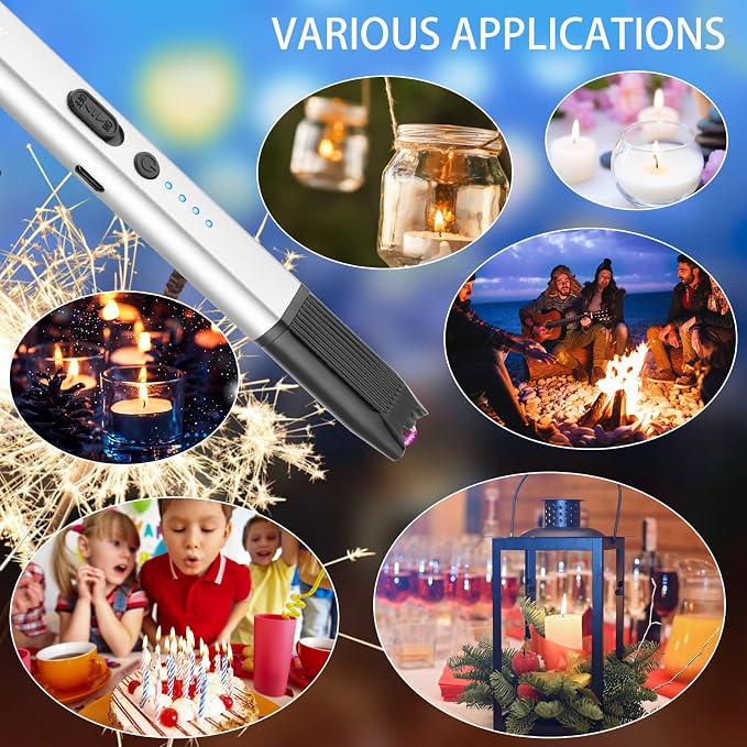MEIRUBY Electric Candle Lighter (USB Rechargeable Arc Windproof Flameless ), Mothers Day Gifts for Women Mom Nana Wife Sister Nana Men Dad Boyfriend