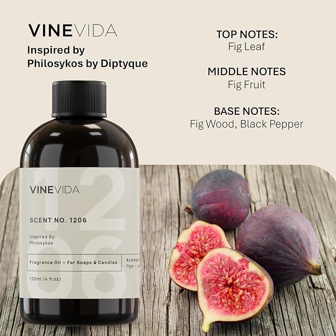 VINEVIDA 4oz Scent No.1206 Fragrance Oil for Candle & Soap Making - Natural Candle Scents Made in USA