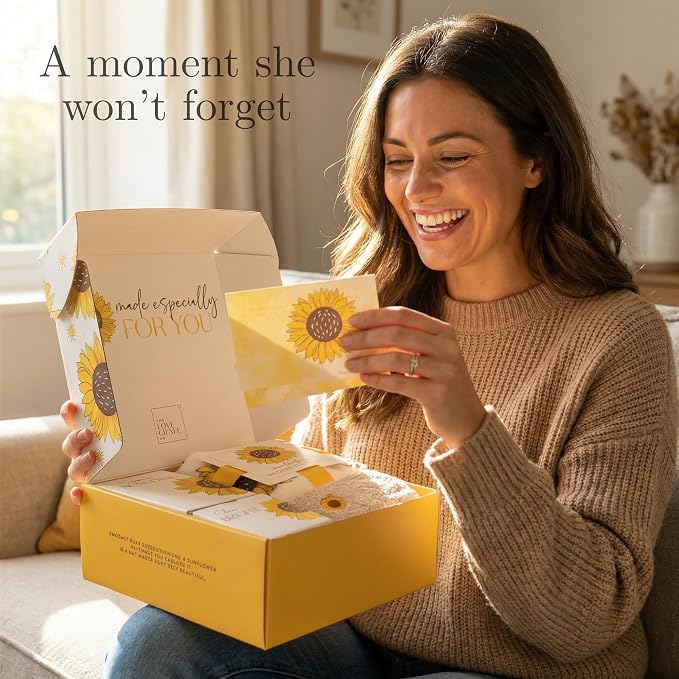 The Love Crate Co Sunflower Gifts for Women, Sunshine Gift Box | Thoughtfully Curated Gift Experience