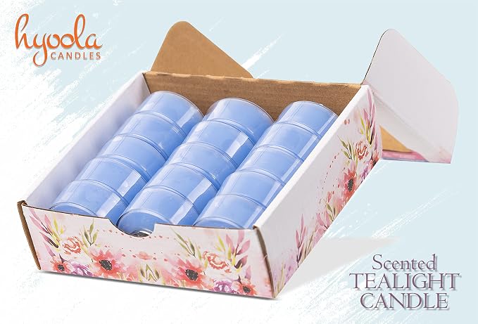 HYOOLA Scented Tealight Candles - Clear Cup - Wellness Tealight Candles Scented - 6 Hour Burn Time - 15 Pack - European Made