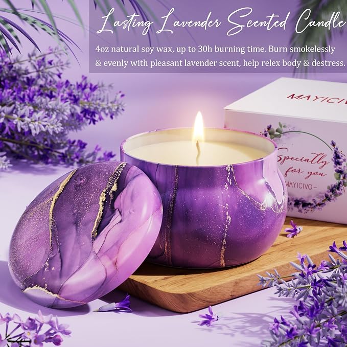 Birthday Gifts for Women Friendship, Lavender Relaxing Spa Gifts Basket for Women, Self Care Thank You Gift Bath Set Mothers Day Gifts for Mom Her Friends Wife Sister Coworker Nurse Teacher