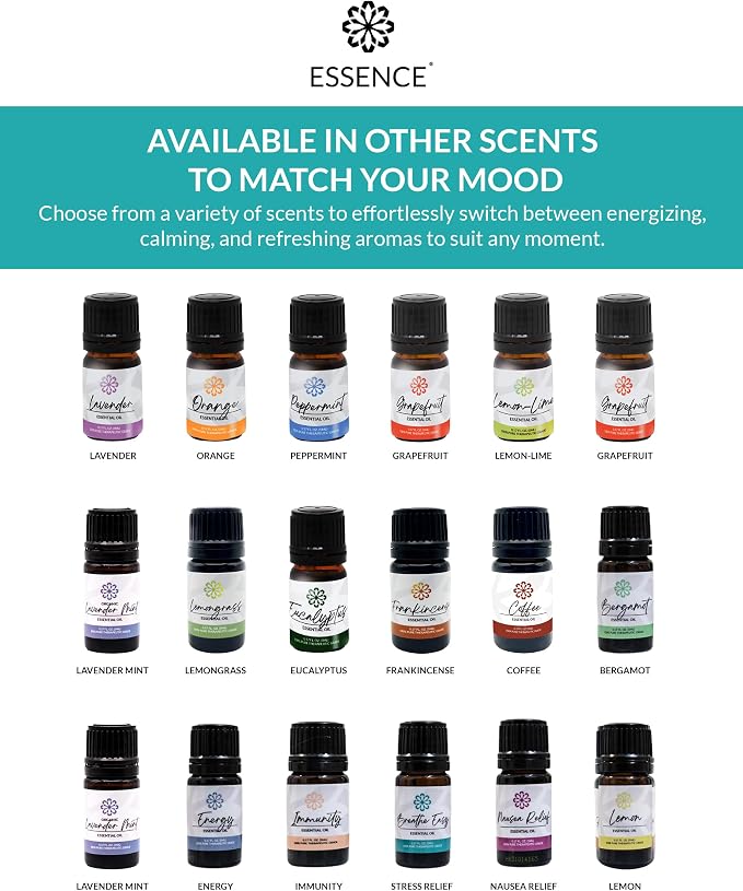 Essence Pearl Travel Case | Breathe Easy Essential Oil | Aromatherapy Nasal Diffuser & Essential Oil Carrying Case | Peppermint & Eucalyptus Blend | Travel-Friendly Kit | White Pod
