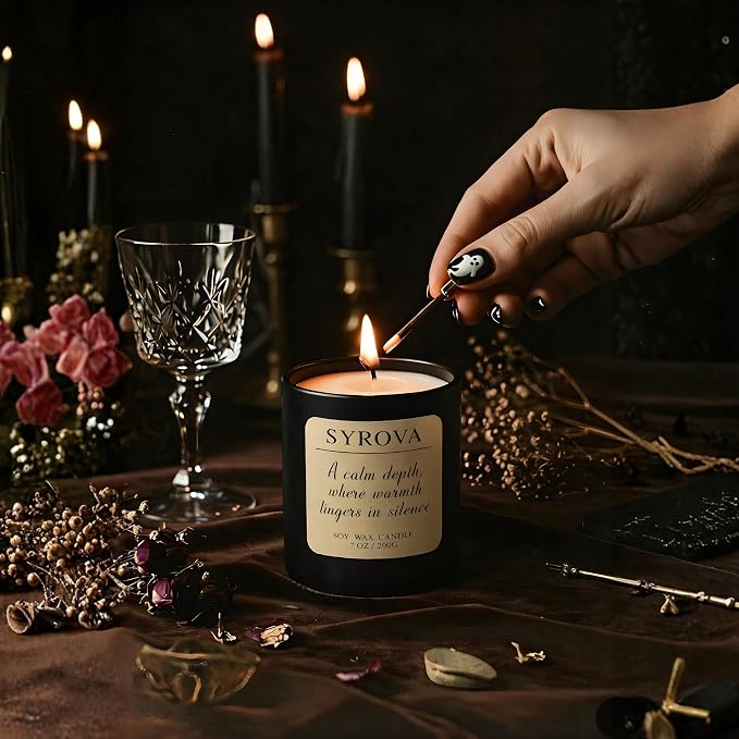 Lavender & Sandalwood Candle, Luxury Scented Soy Candle 7oz, Calming Relaxing Fragrance for Home, Stress Relief & Sleep Aromatherapy Candle, Gift for Women, Long Lasting Jar Candle