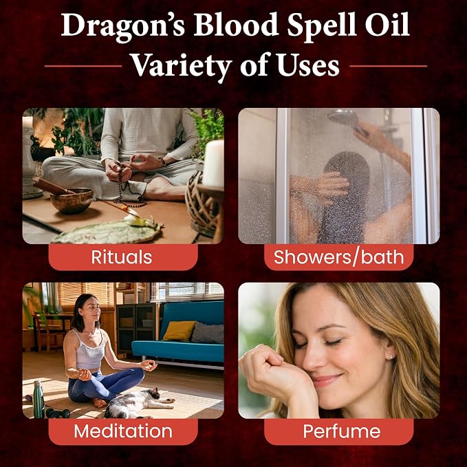 CIRCE Dragon’s Blood Spell Oil- Ritual & Intention Oil to Strengthen Your Space, Grounding & Personal Alignment, Wear as Fragrance or Add to Bath - Coconut Oil with Dragon’s Blood Resin & Cedar 1/2 oz
