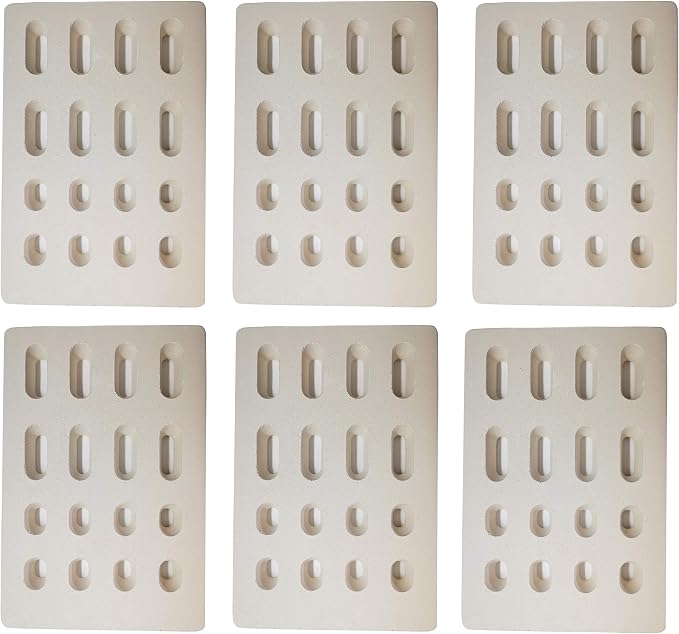 6-Pack Universal Replacement Heat Plate Flame Tamer, Ceramic Brick Flame Tamer, Ceramic Radiant Replacement for Galore Grand Turbo
