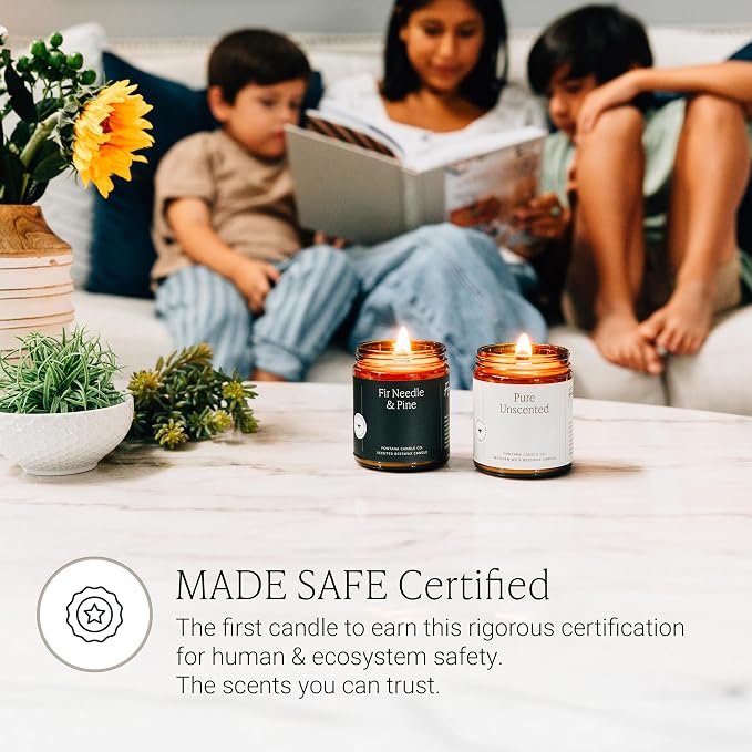 Fontana Candle Co Wood Wick Beeswax Jar Candle, Beeswax and Coconut Oil – Made Safe w/Coconut Oil & Pure Essential Oils – 35+ Hrs Clean Burn, Long Lasting and Non-Toxic Candles for Home & Room Decor