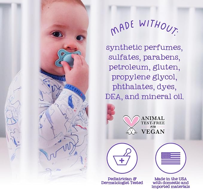 Oilogic Slumber & Sleep Bath Baby Essentials Gift Set - Includes All Over Wash, Calming Cream, Sleep Spray & Roll-On Essential Oils - Pediatrician-Tested Sleep, Comfort & Wellness Blends for Babies