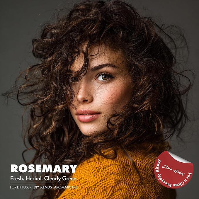 Organic Rosemary Essential Oil | 100% Pure & Natural Rosmarinus officinalis Leaf Oil Fresh Herbal Camphoraceous Aroma | for Diffuser, Candle Making & DIY Aromatherapy Blends, 10ml