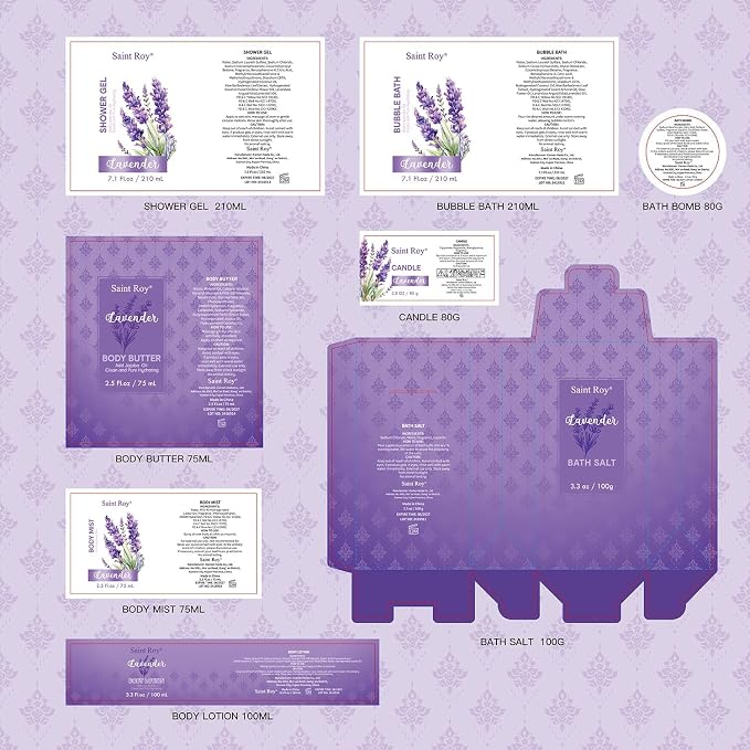 21Pcs Spa Gift Set Bath and Body Gift Basket Set Care Kit, Spa Bath Basket | Lavender Home Spa Gifts for Woman Body Care Set, Relaxing Sets for Women & Men, Spa Kit, Birthday, Christmas, Anniversary