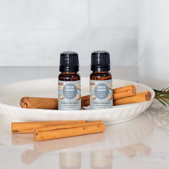 Edens Garden Sparkling Cinnamon Essential Oil Blend- 100% Pure Premium Grade, Undiluted, Natural, Therapeutic, Aromatherapy, The Best for Diffusing, Candle, Laundry, Humidifiers 10 ml (.33 fl oz)