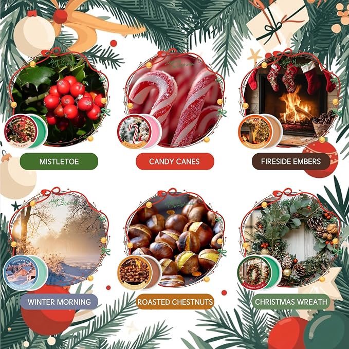 SCENTORINI Wax Melts, 1.06oz*12 Pack Countdown Advent Calendar Gift Set, Scented Wax Cubes for Wax Warmer, Long-Lasting Strong Fragrance for Decoration
