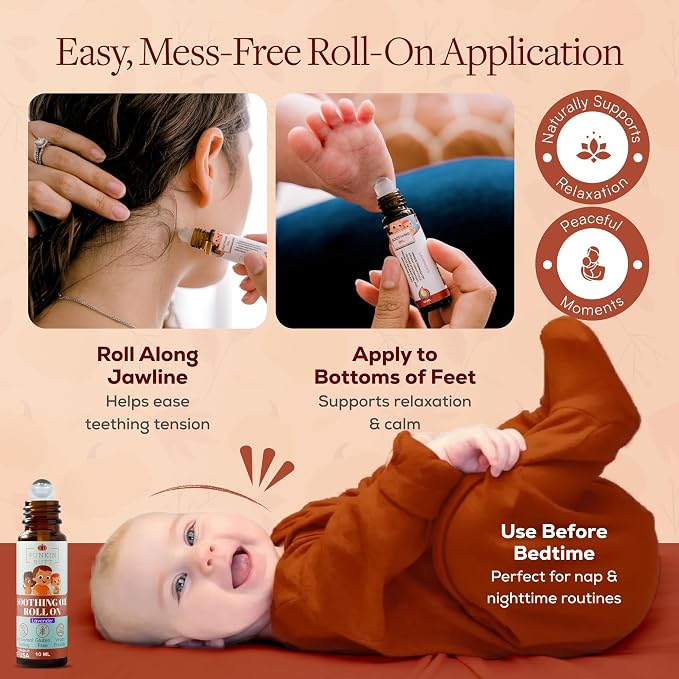 Punkin Butt Organic Lavender & Chamomile Teething Oil Roller for Babies | Also Great for Skin | Baby, Infant, Toddler Gum & Tooth Relief | Helps with Fussing & Sleep | Safe for Daily use | 3+ Months