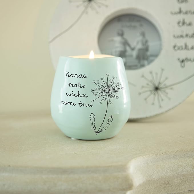 Pavilion Gift Company - Dandelion Wishes 77148 Ceramic Candles Nanas Make Wishes Come True Ceramic Soy Candle