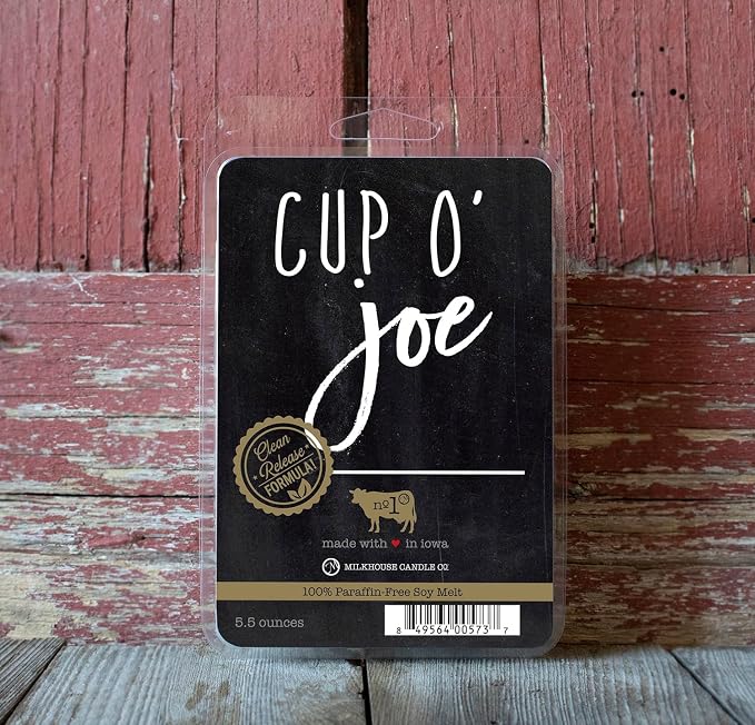 Milkhouse Candle Company Cup O' Joe Soy Wax Melts - Robust Coffee | Vanilla & Cinnamon | Hazelnut Scented - 5.5 oz, Hand-Poured, Made in the USA