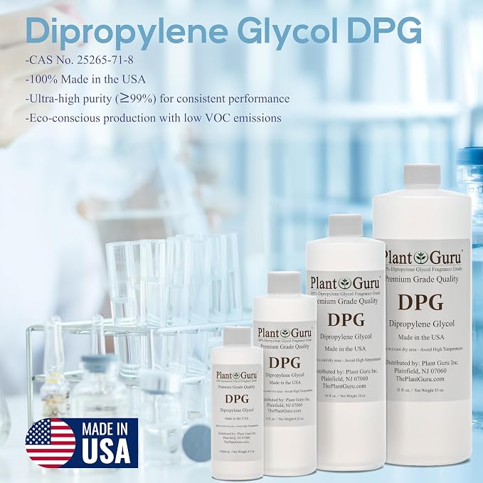 Plant Guru Dipropylene Glycol DPG 16 fl. oz. - Fragrance Grade Carrier Oil - Great for Incense Making, Perfume and Body Oils.
