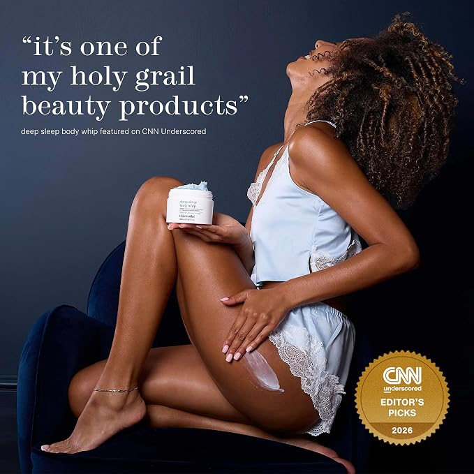THISWORKS Deep Sleep Body Whip – Ultra-Rich Nighttime Body Moisturizer with Shea Butter, Magnesium & Essential Oils – Nourishes Skin & Promotes Restful Sleep – 200ml