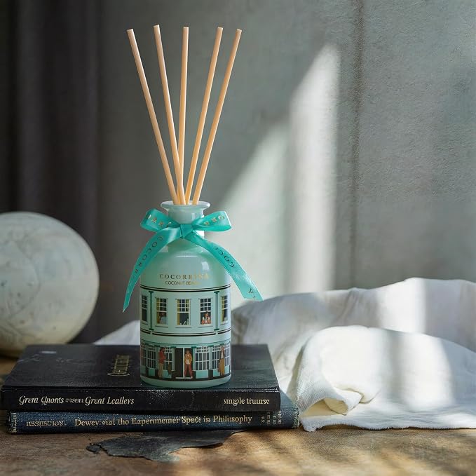 Reed Diffuser for Home - Coconut Beach 6.76 fl oz Diffuser with Sticks, Home Fragrance for Bathroom Shelf Decor, Bedroom & Guest Room