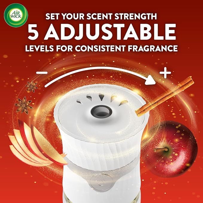 Air Wick Plug-In Scented Oil Refills, 6 Count, Apple Cinnamon Medley, Air Freshener, Essential Oils
