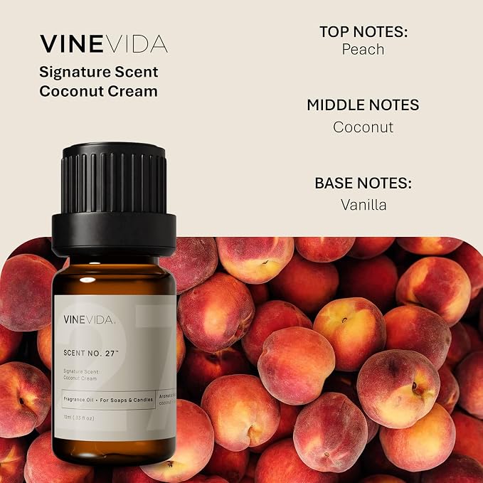 VINEVIDA [0.33oz] Coconut Cream Fragrance Oil for Candle Making and Soap Making - Premium Candle Scents for Soy Candles