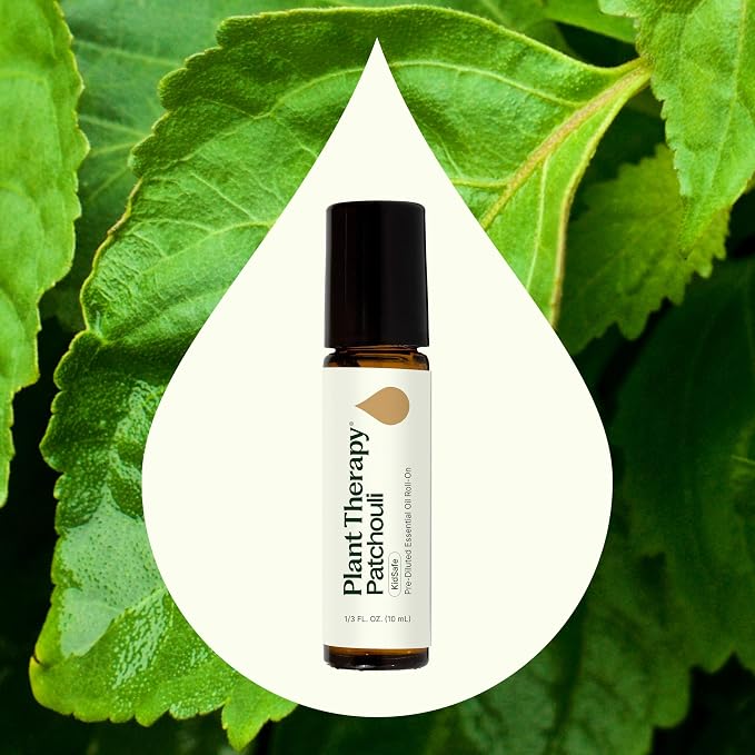 Plant Therapy Patchouli Essential Oil 100% Pure, Pre-Diluted Roll-On, Natural Aromatherapy for Relaxation, Stress Relief, and Skin Care