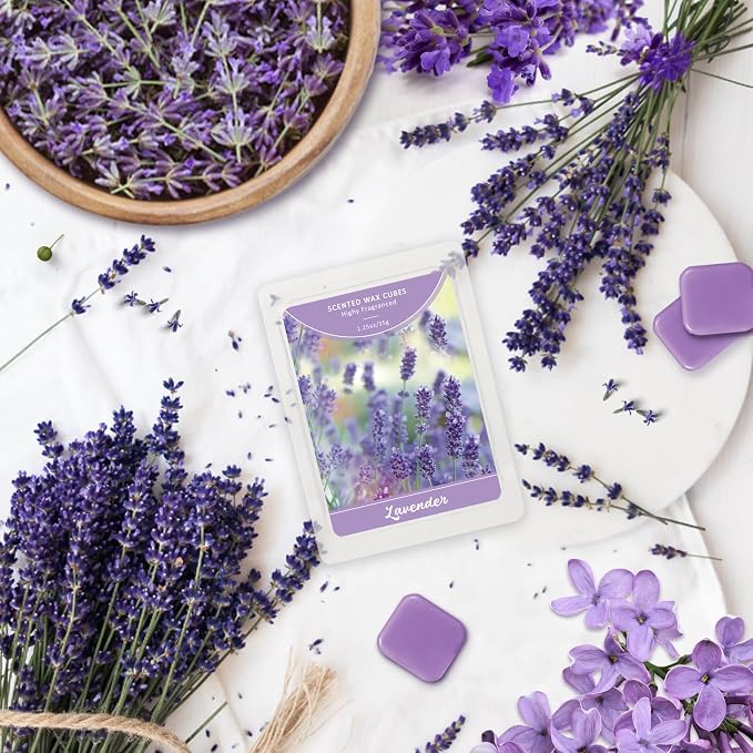 SCENTORINI Wax Melts Wax Cubes, Summer Scent, Lavender Wax Melts for Sleep, Scentsy Wax Melts for Warmer 4 Pack, Scented Soy Wax Strong Scent, 4 * 1.25oz
