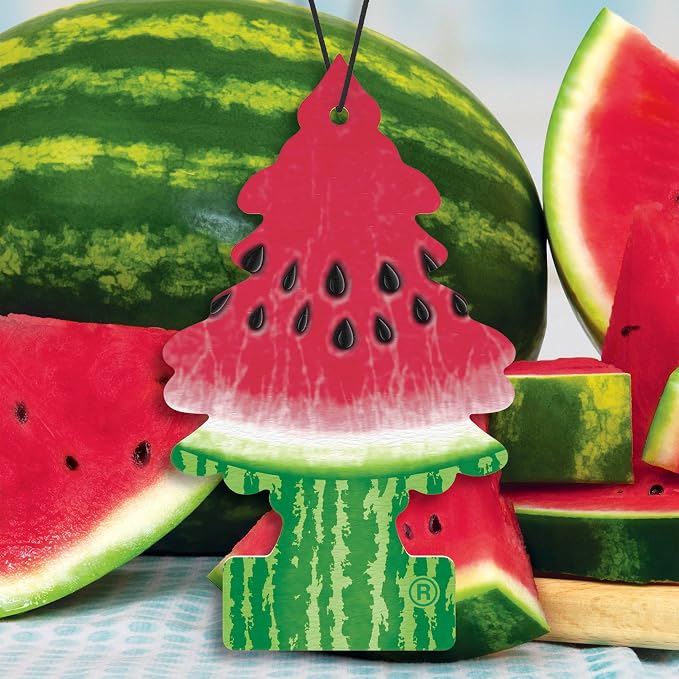 LITTLE TREES Car Air Freshener | Hanging Tree Provides Long Lasting Scent for Auto and Home | 24 Air Fresheners |Watermelon