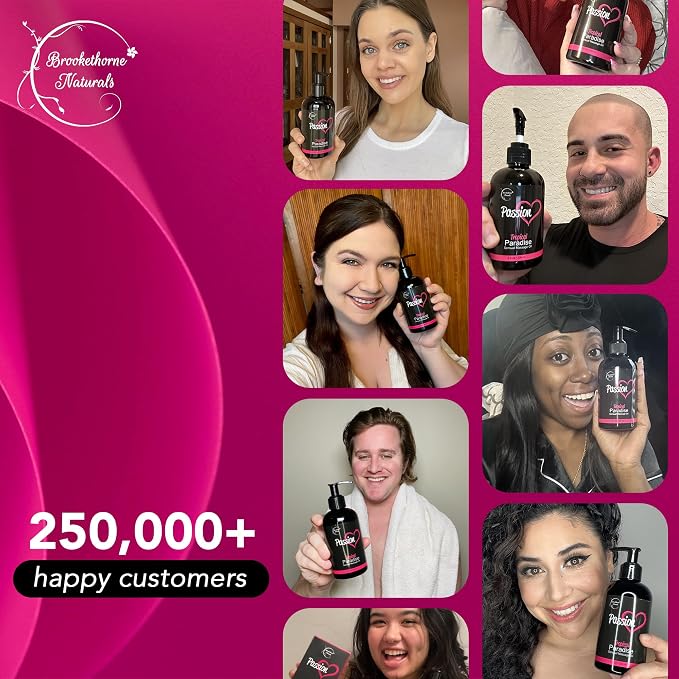 Passion Sensual Massage Oil for Date Night | 100% Natural Body Oil for Couples with Jojoba & Almond | Aromatherapy & Relaxing Massage Therapy | Valentines Day Gifts for Her | Tropical Paradise Scent