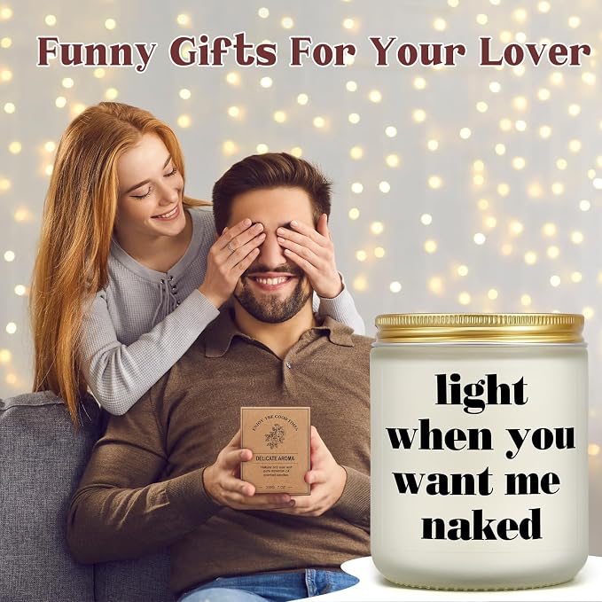 Funny Gifts for Boyfriend Husband Him Her Girlfriend Wife, Romantic I Love You Gift for Valentine‘s Day Anniversary, Birthday Gifts for Men Women Couple Fiance - Lavender Scented Candle
