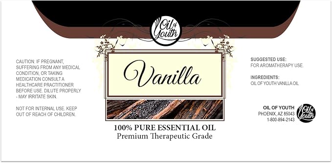 Oil of Youth Vanilla Essential Oil 8oz Bulk Aromatherapy for Candles