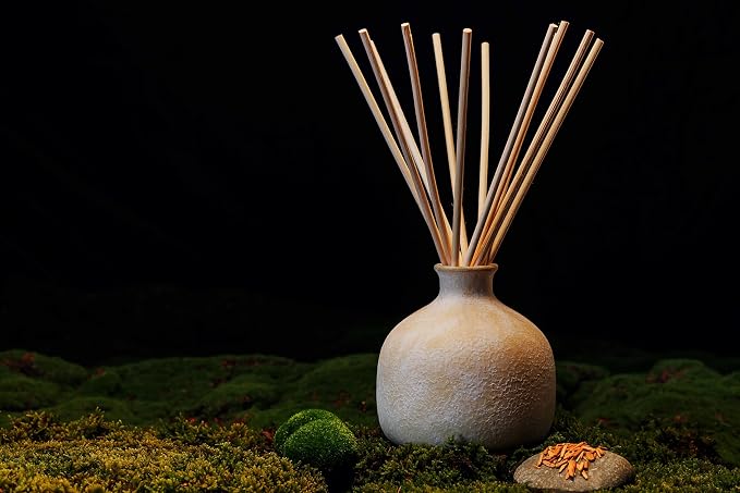 Blueme Romance Wellness Diffuser Oil Refill | Oakmoss & Sandalwood | 16.91 Fl Oz - Refillable Diffuser, Essential Oils, Ceramic, Rattan Reeds | Large