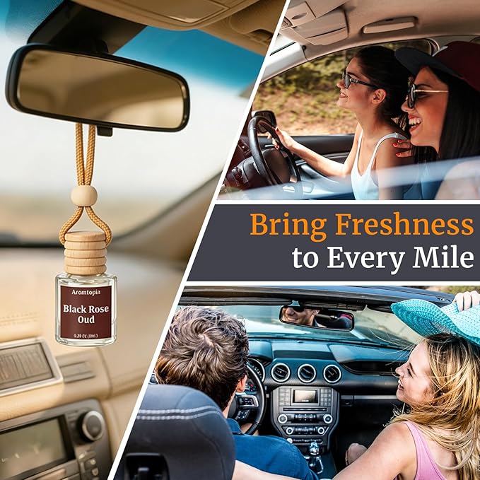 Car Air Fresheners, Hanging Car Essential Oil Diffuser Ocean Breeze, Aromtopia Long-Lasting Refreshing Odor Eliminator 2 Pack